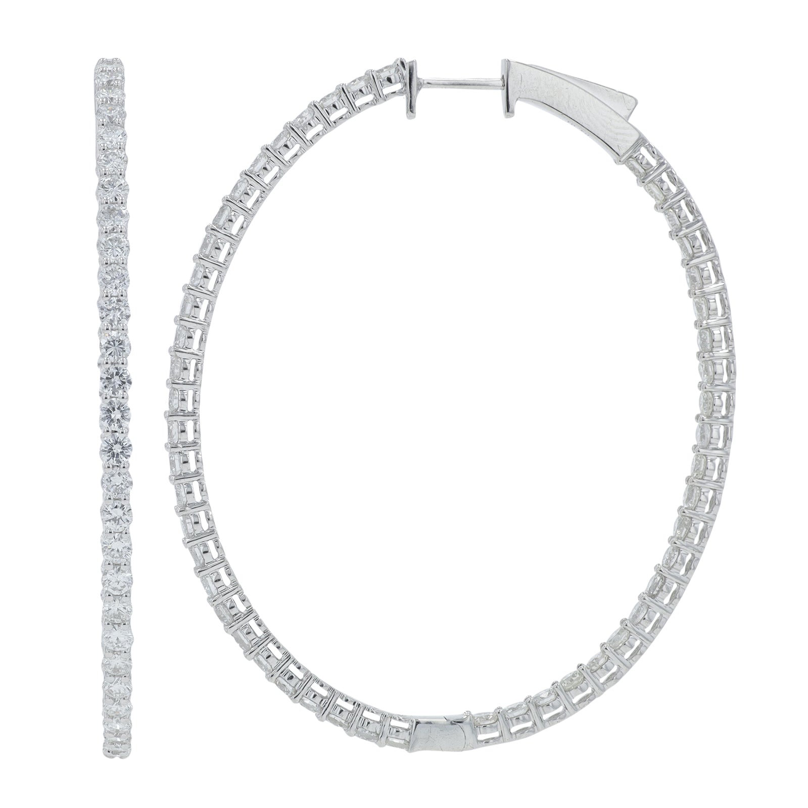 14K WG 4 CT Diamond Inside-Out Hoops