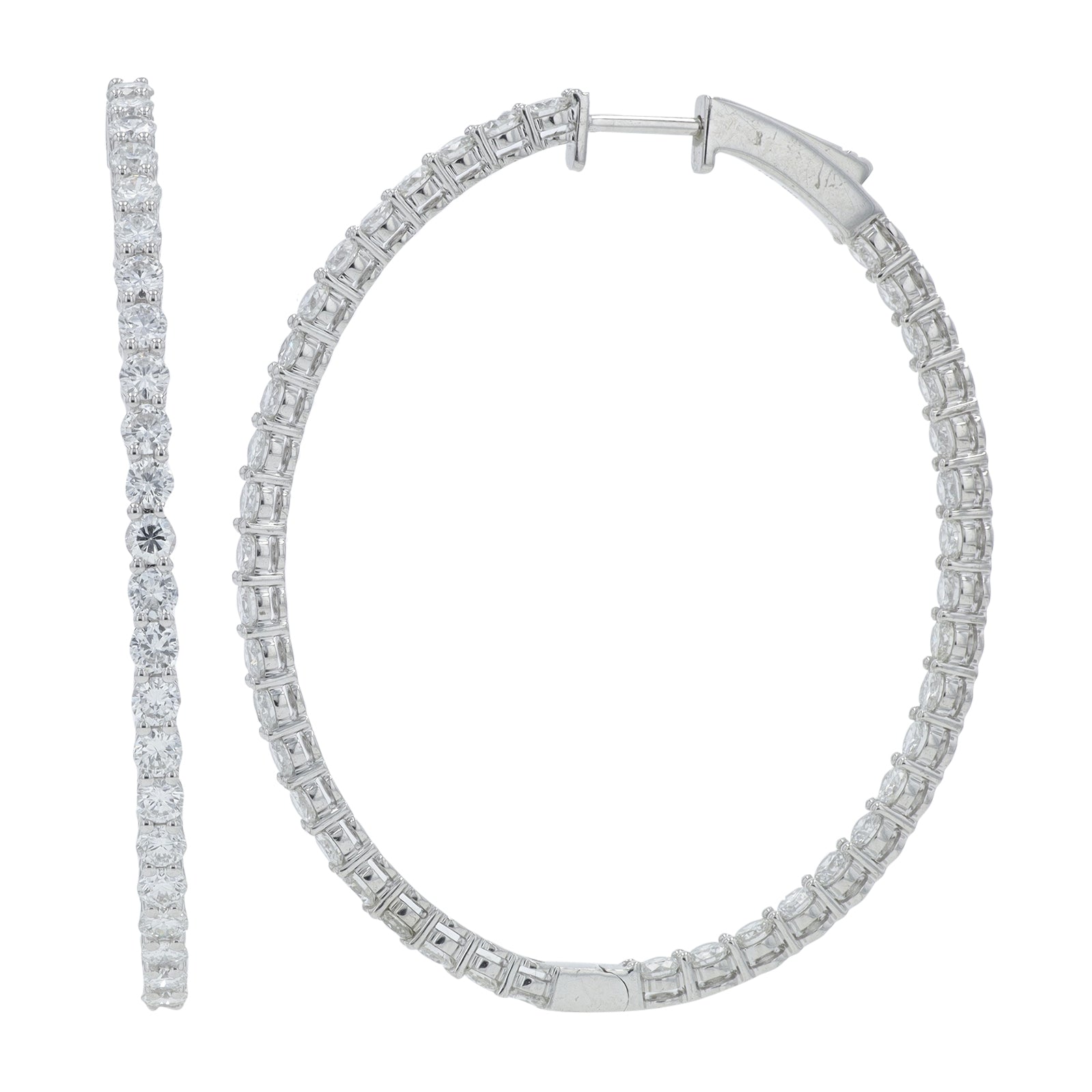 14K WG 5.28 CT Diamond Inside-Out Hoops