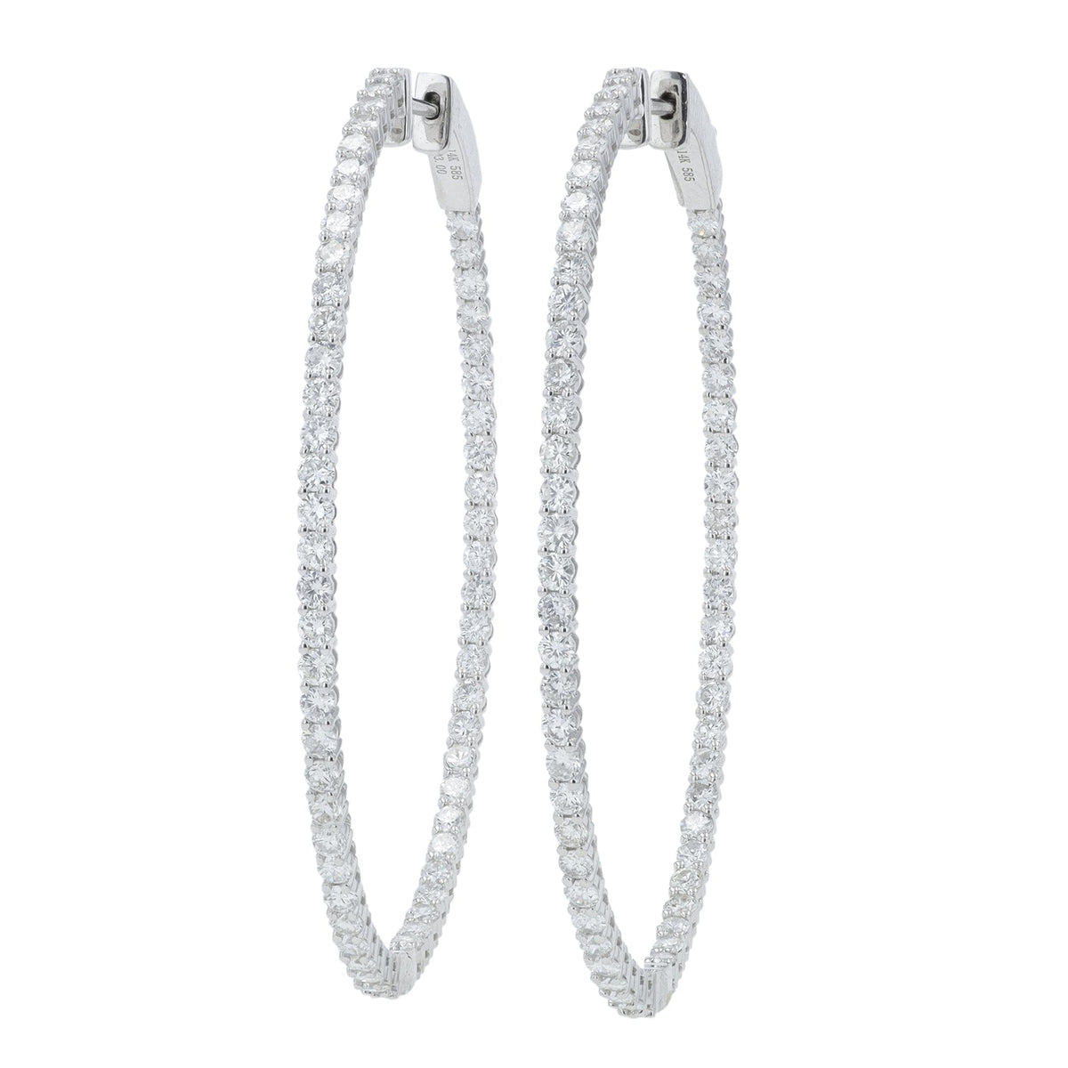 14K 3 CT Diamond Inside-Out Hoops<p><strong>More Colors Available</p></strong>