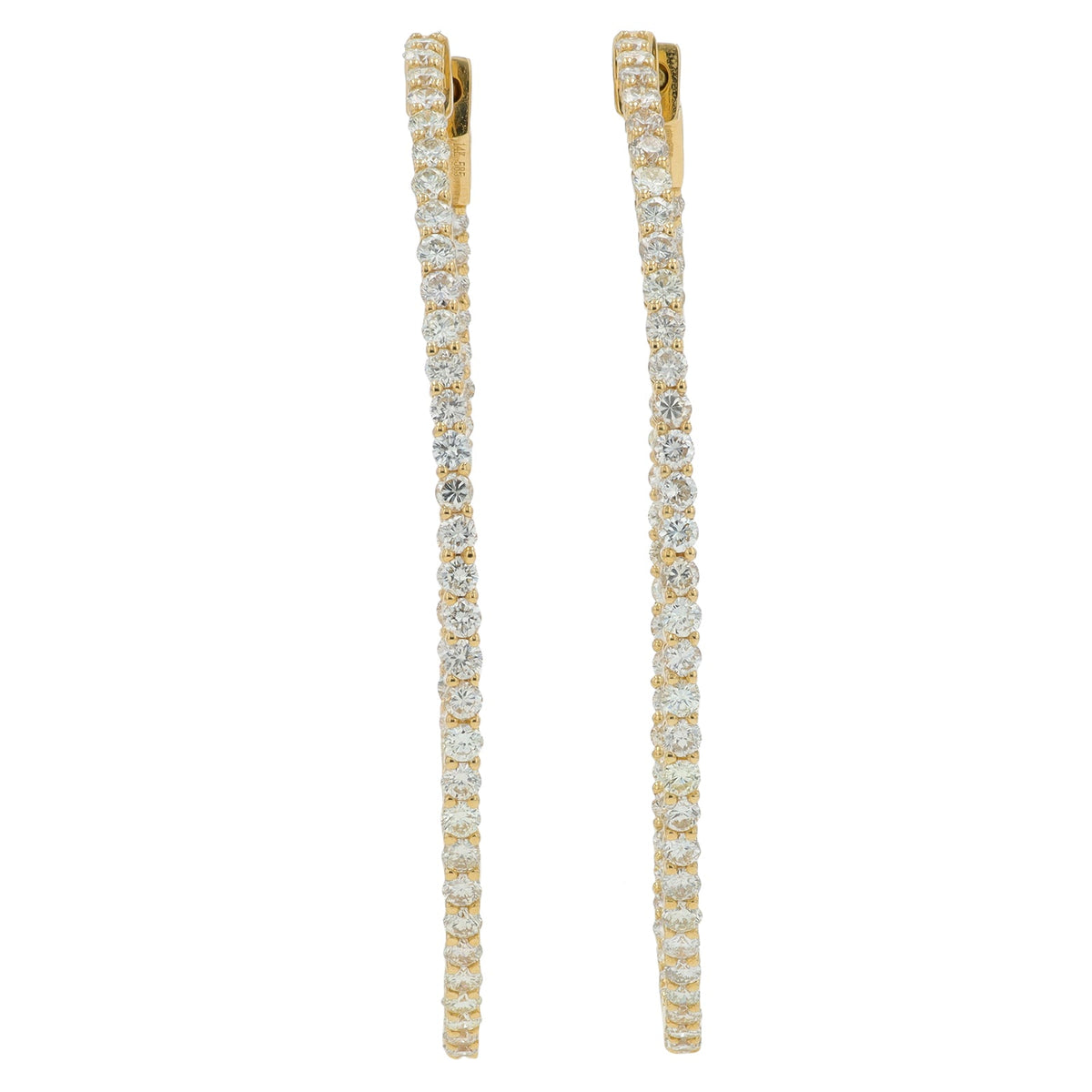 14K 3 CT Diamond Inside-Out Hoops<p><strong>More Colors Available</p></strong>
