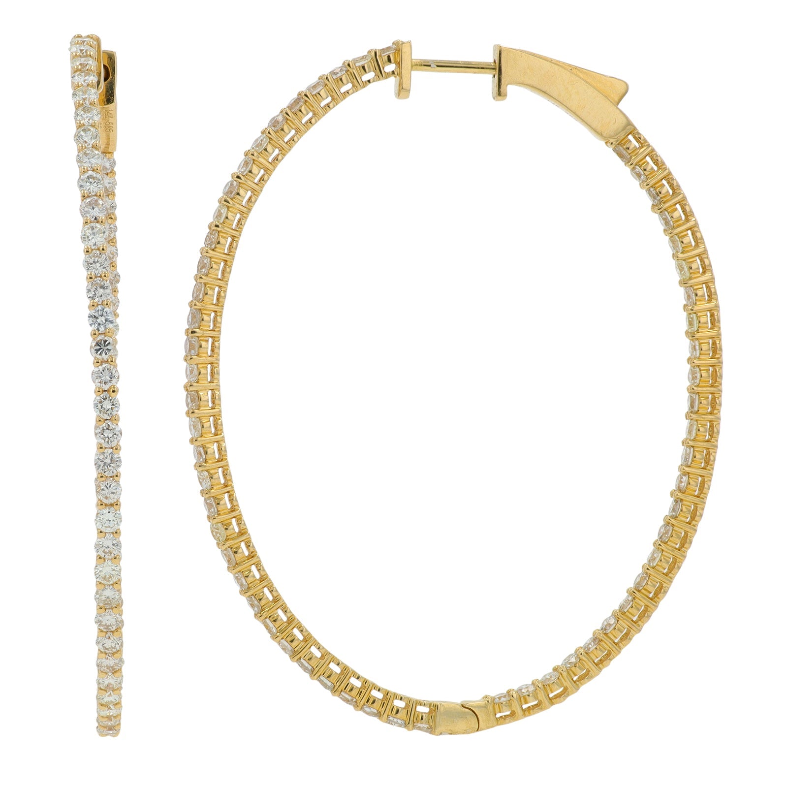 14K 3 CT Diamond Inside-Out Hoops<p><strong>More Colors Available</p></strong>