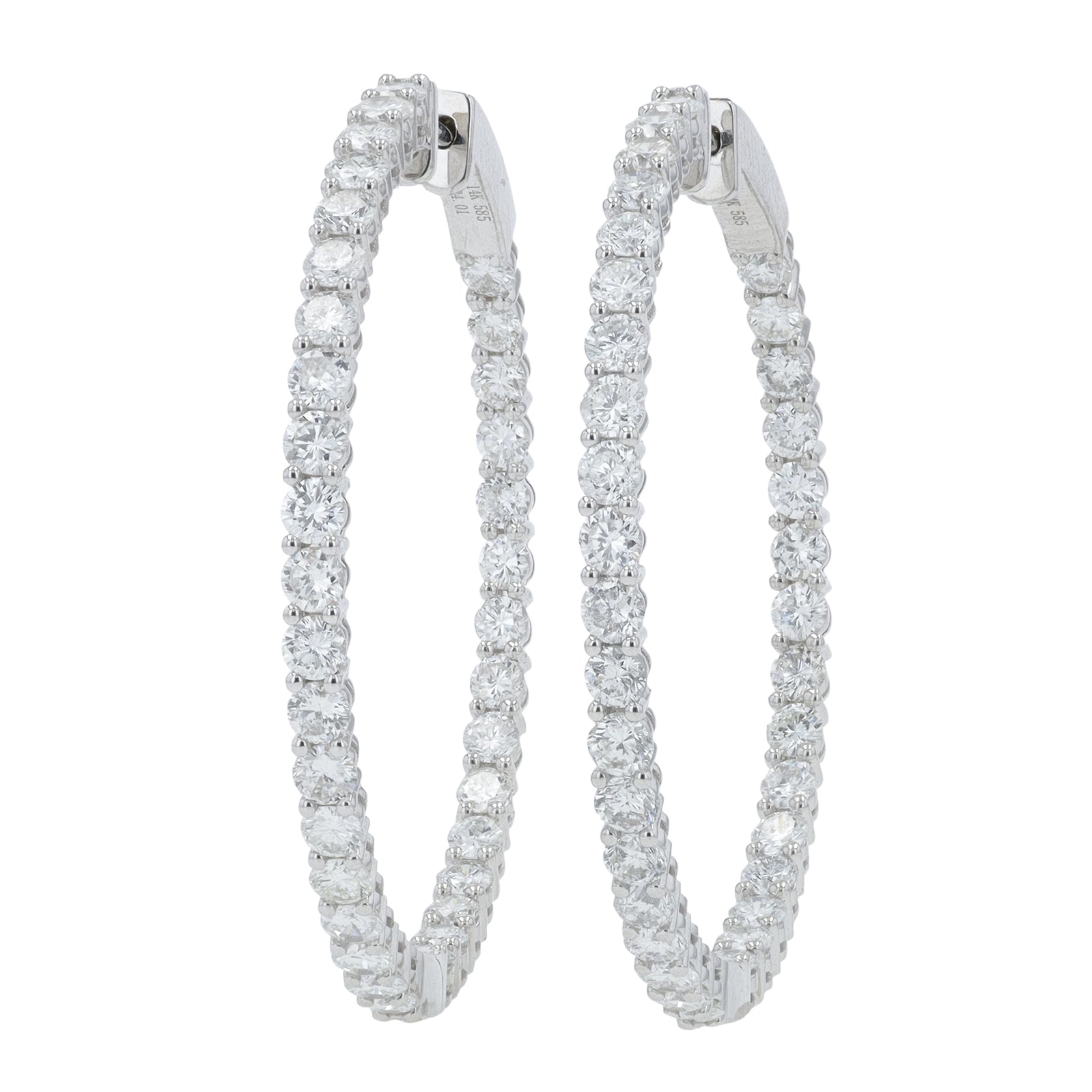 14K WG 4 CT Diamond Inside-Out Hoops