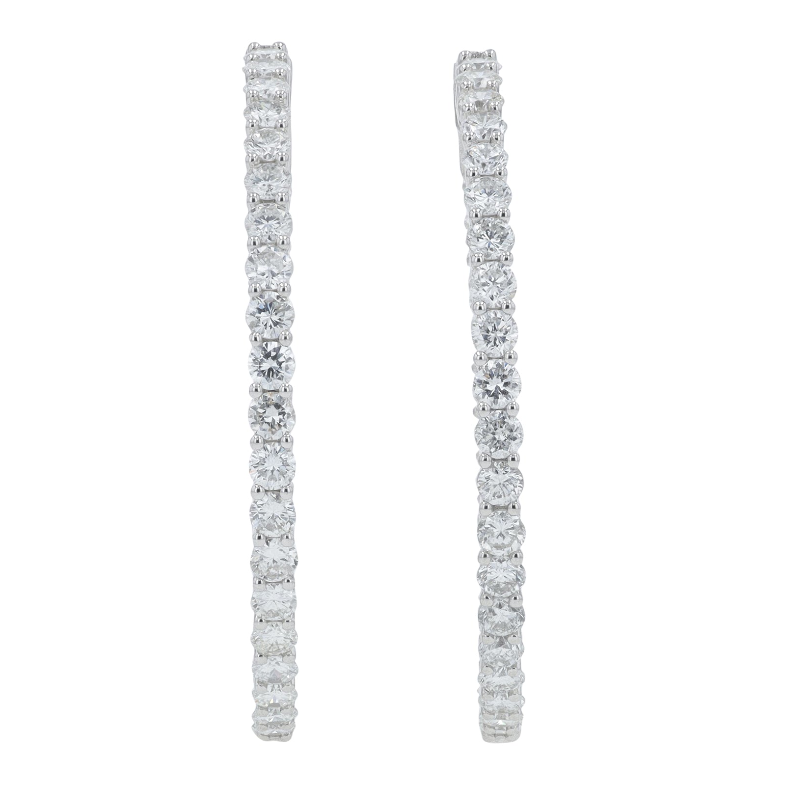 14K WG 4 CT Diamond Inside-Out Hoops