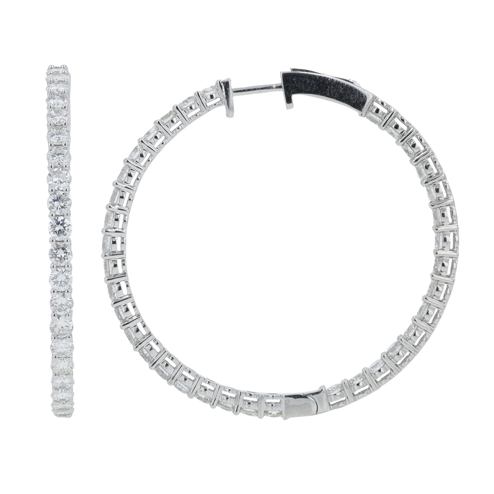 14K WG 4 CT Diamond Inside-Out Hoops