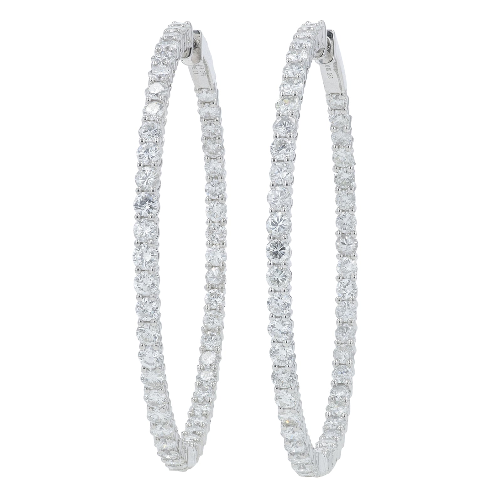 14K WG 6.11 CT Diamond Inside-Out Hoops
