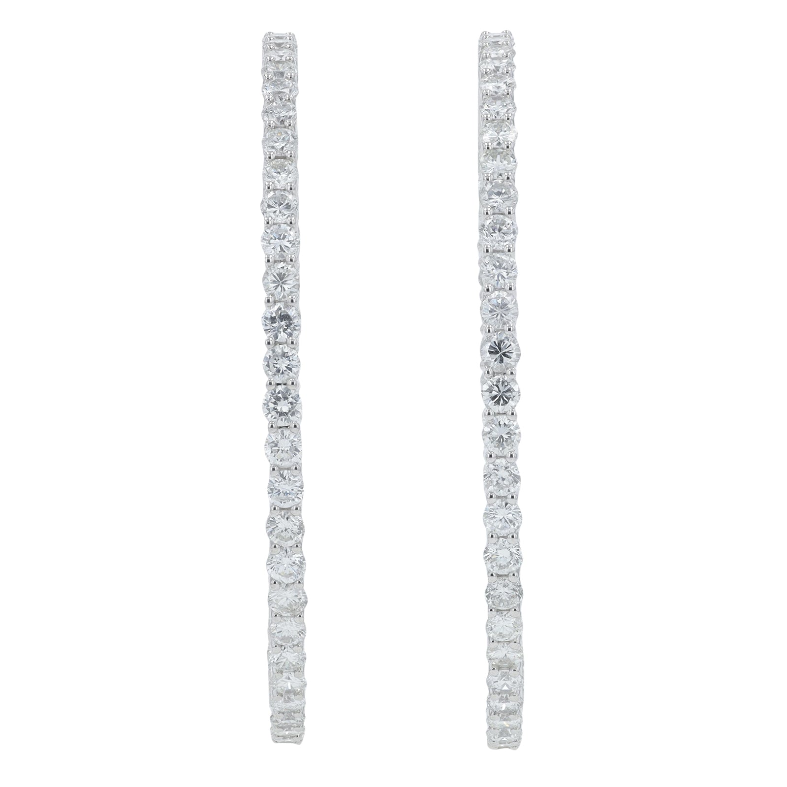 14K WG 6.11 CT Diamond Inside-Out Hoops