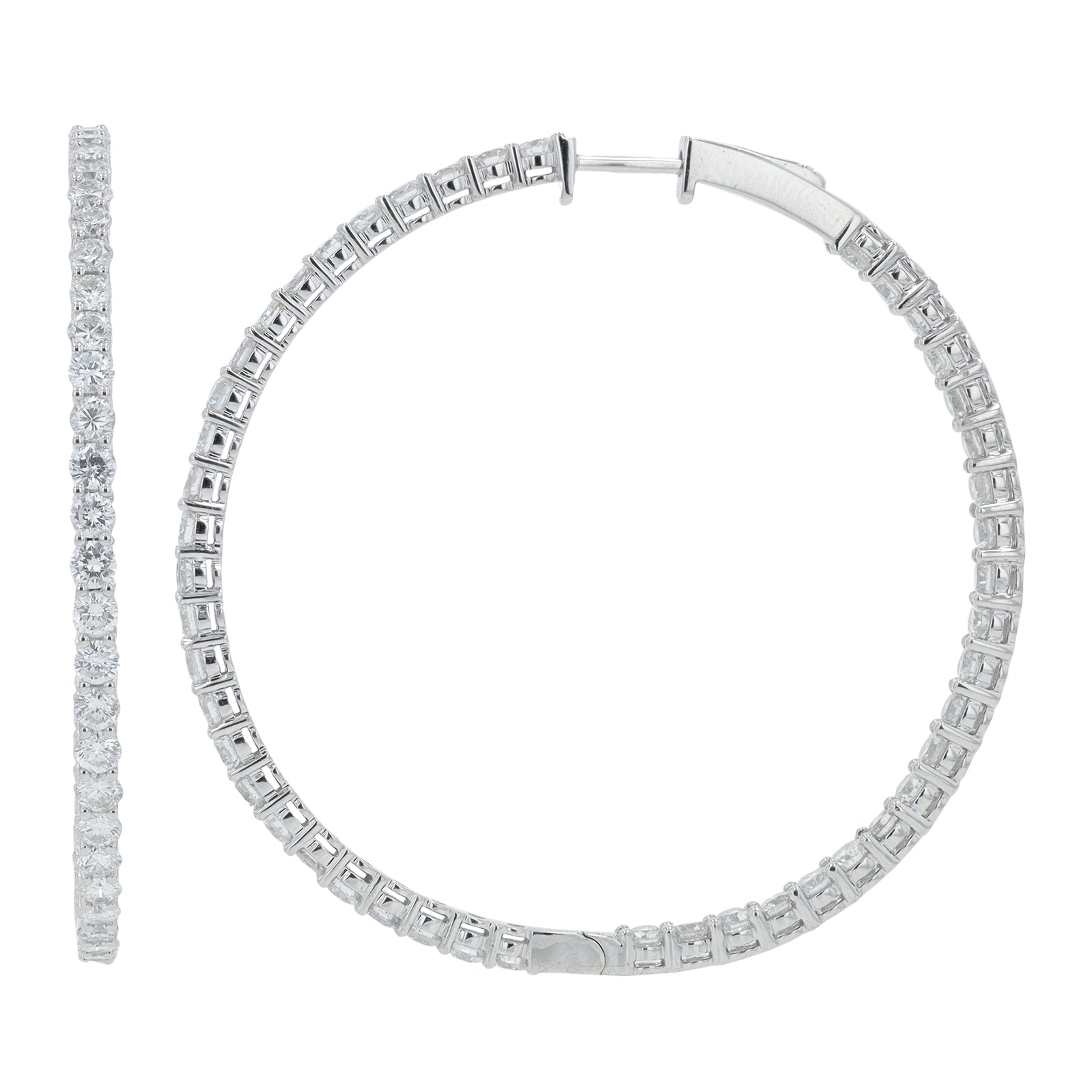 14K WG 6.11 CT Diamond Inside-Out Hoops