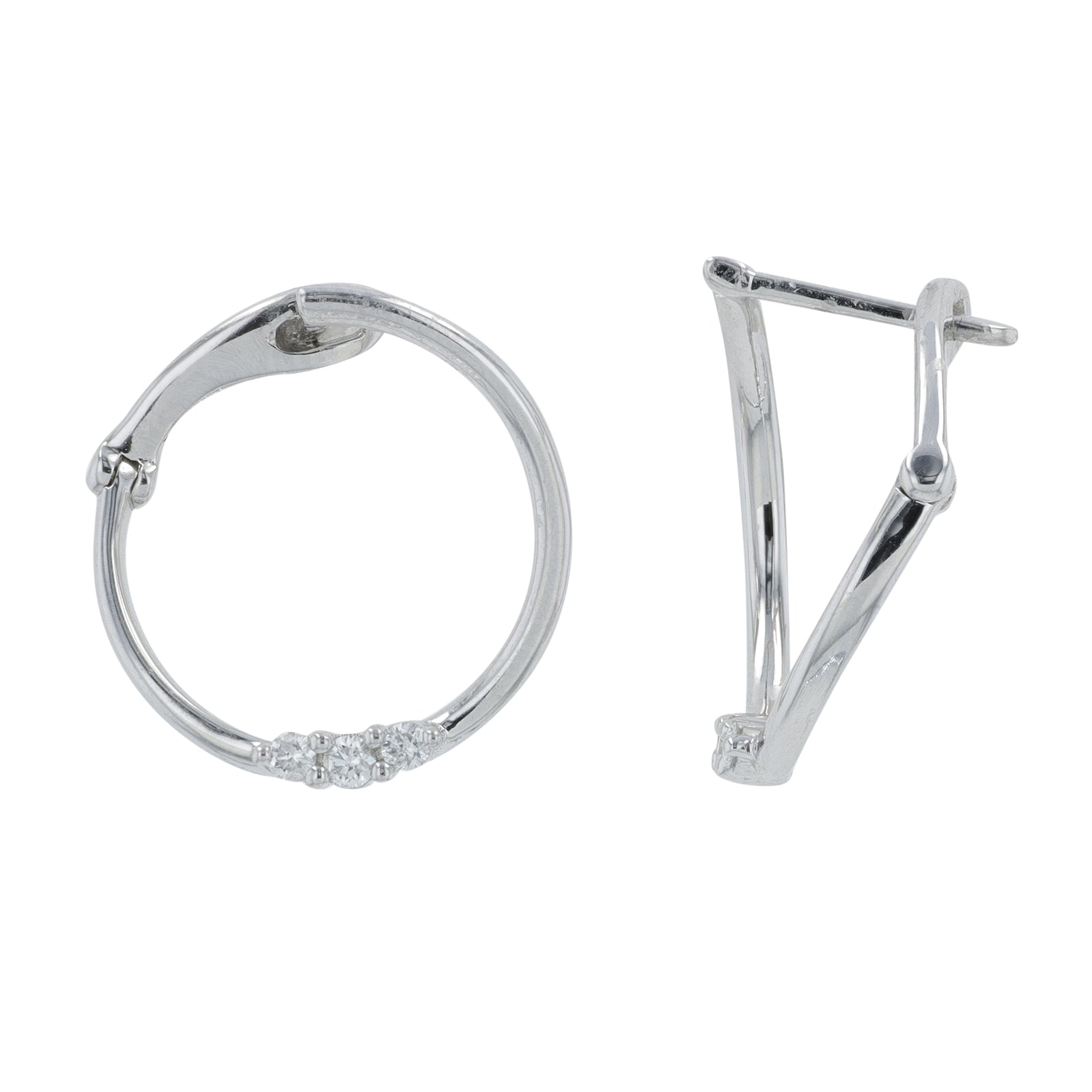 14K WG .10 CTW Diamond Earrings