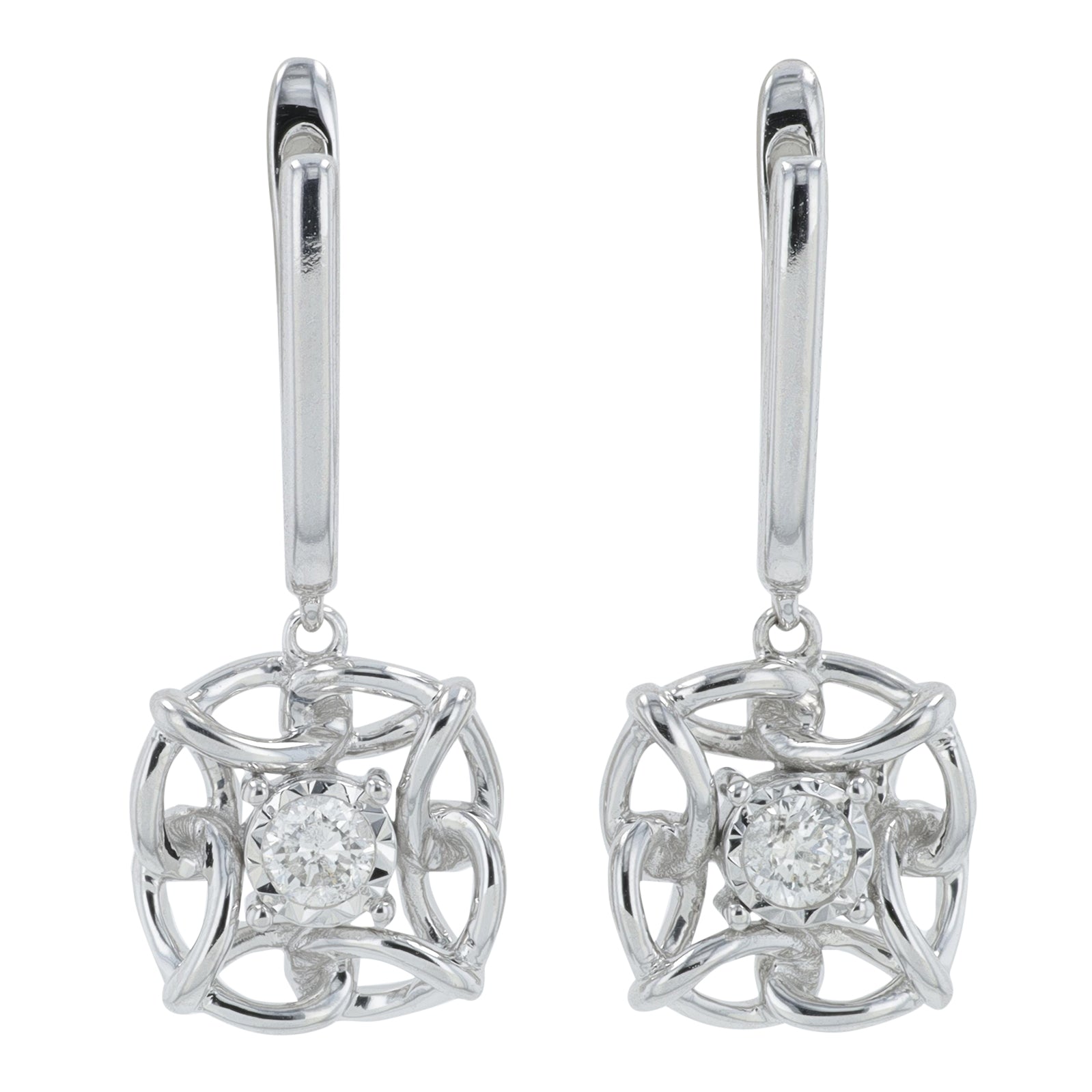 10K WG .16 CT Diamond Earrings