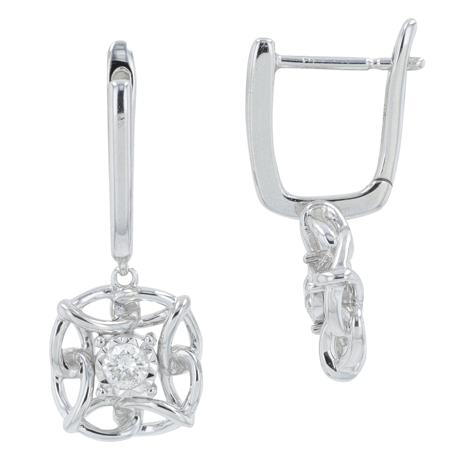 10K WG .16 CT Diamond Earrings