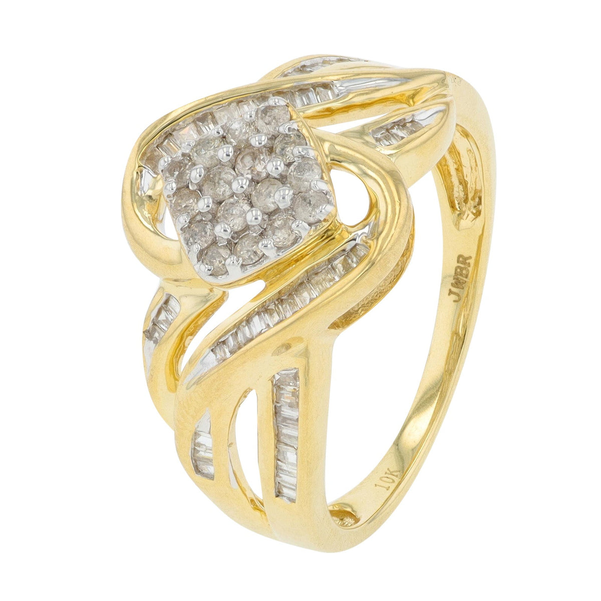 10K YG .50 CTW Diamond Bypass Ring
