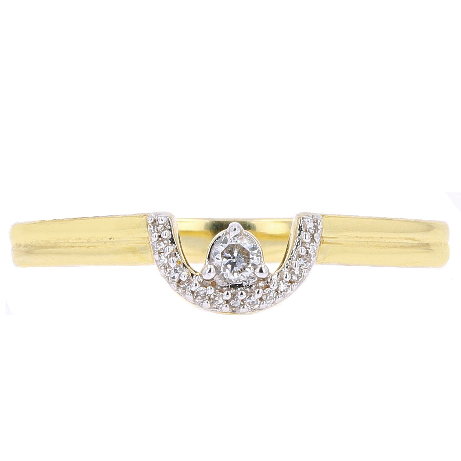 10K YG Diamond Stackable Ring