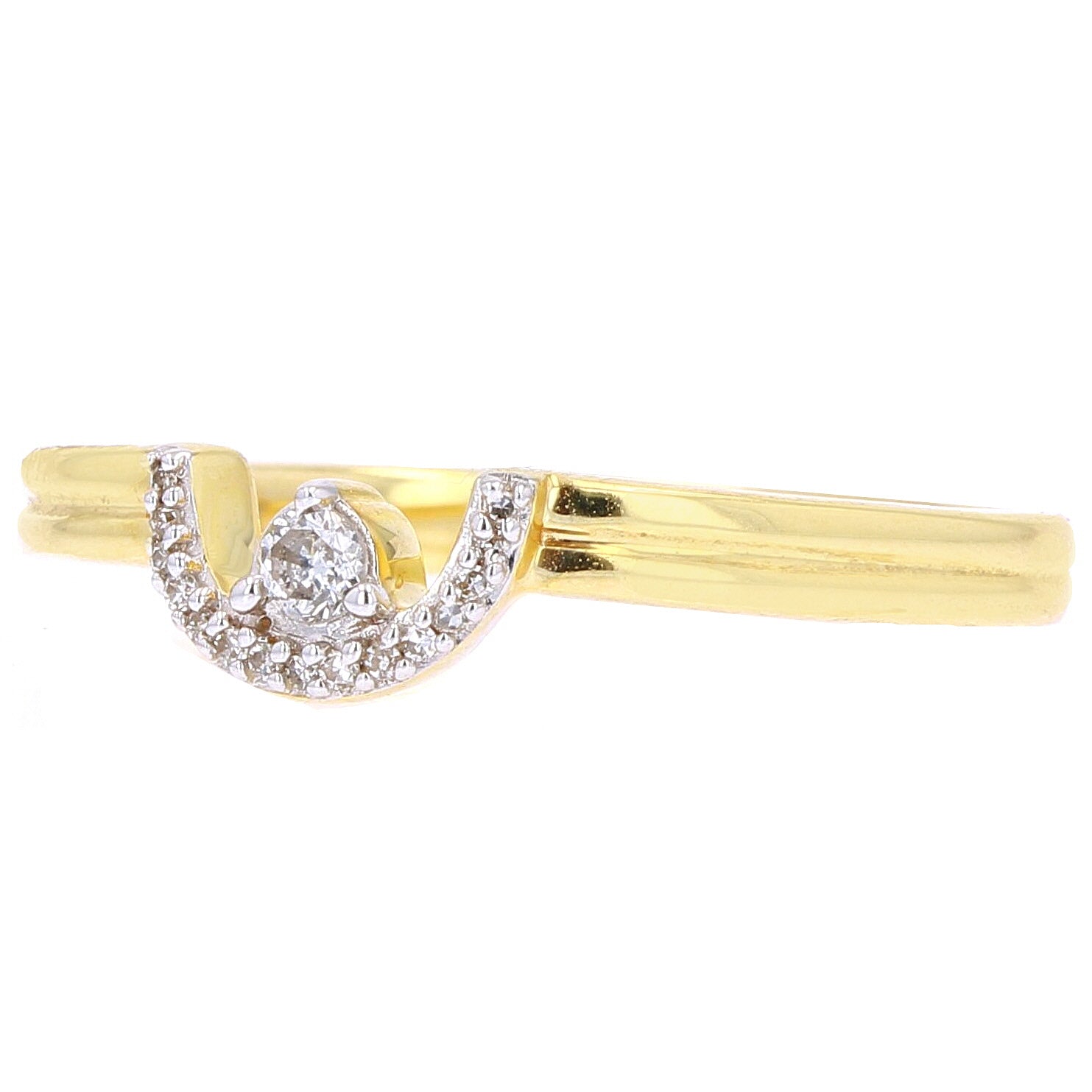 10K YG Diamond Stackable Ring