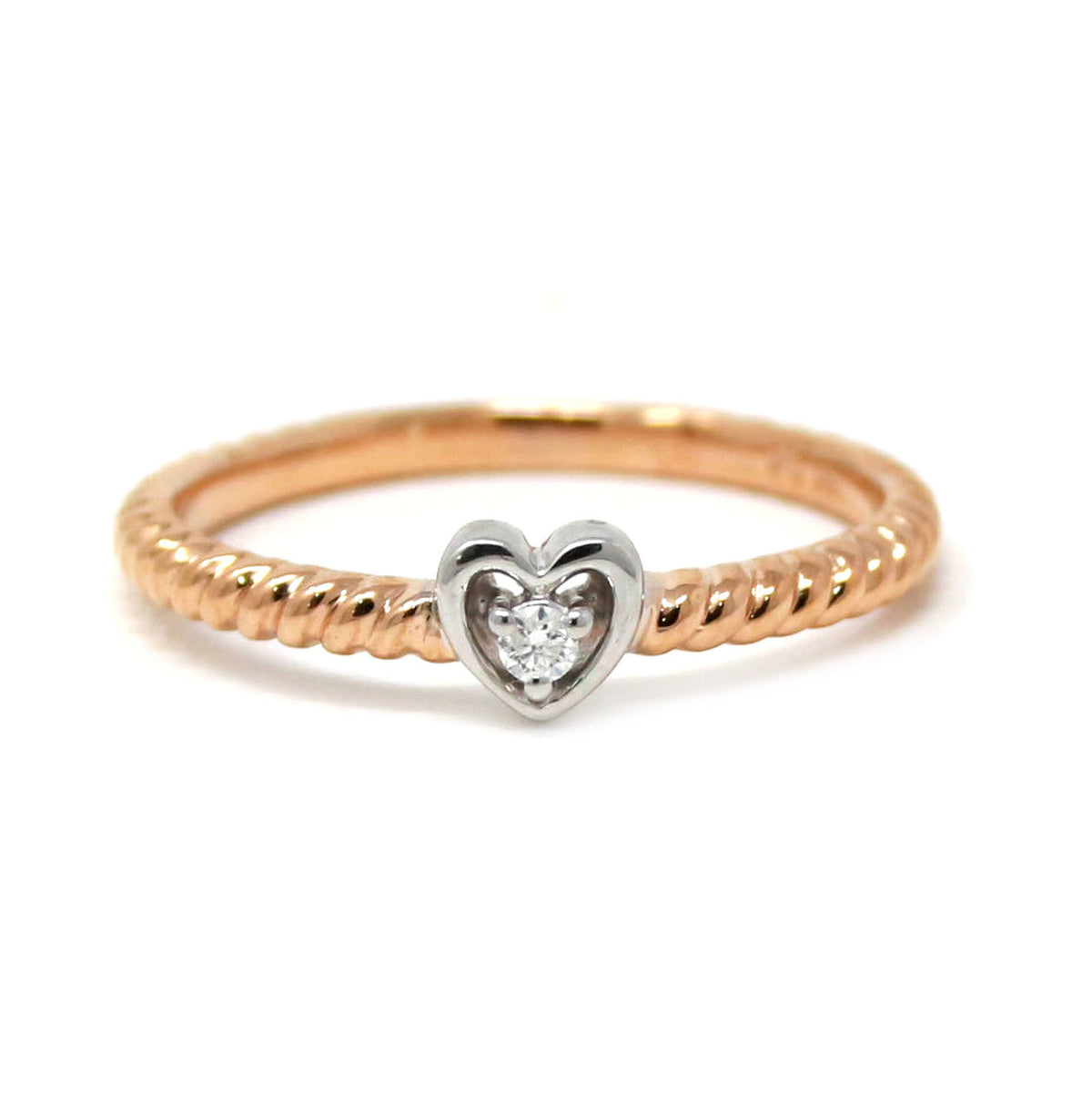 14K Diamond Heart Stackable Ring<p><strong>More Colors Available</p></strong>