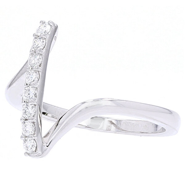 10K WG 0.30 CT Diamond Bar Ring