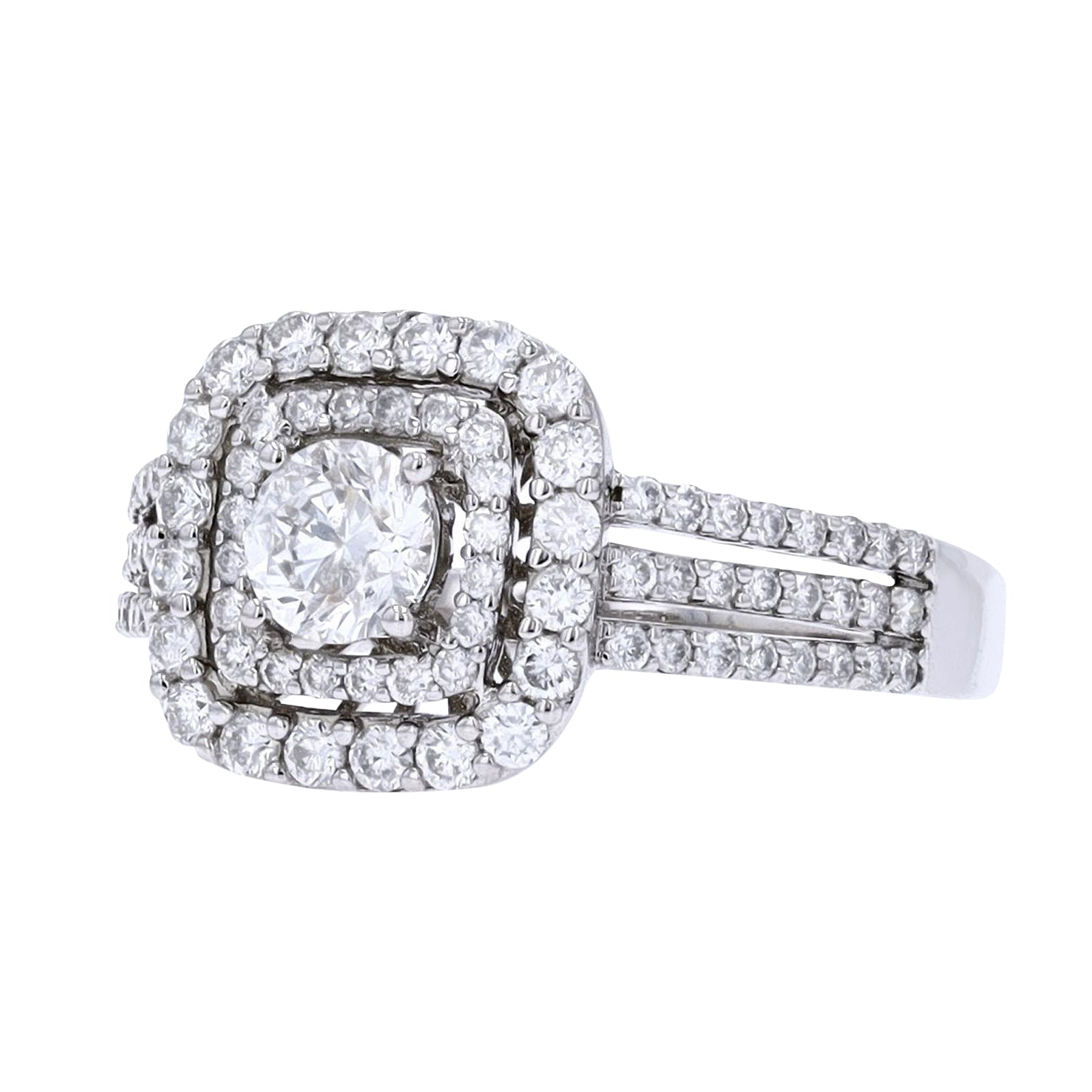 14K WG 1 CT Diamond Halo Ring