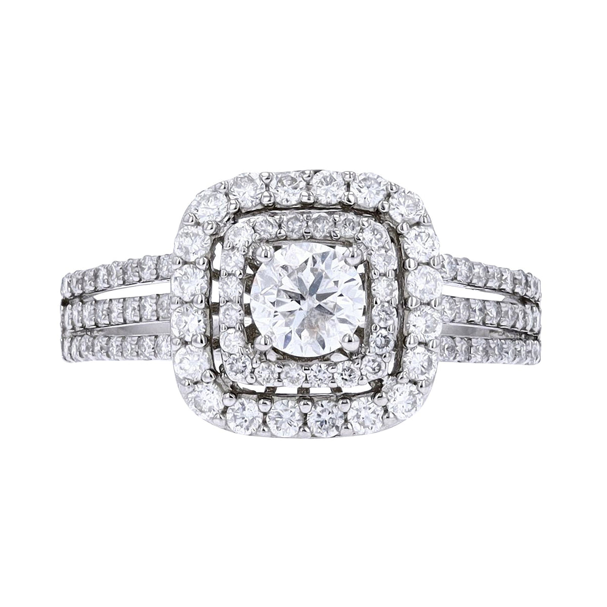 14K WG 1 CT Diamond Halo Ring