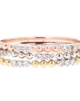10K Diamond Stackable Bands Set