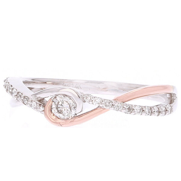 14K TT Stackable Solitaire Ring