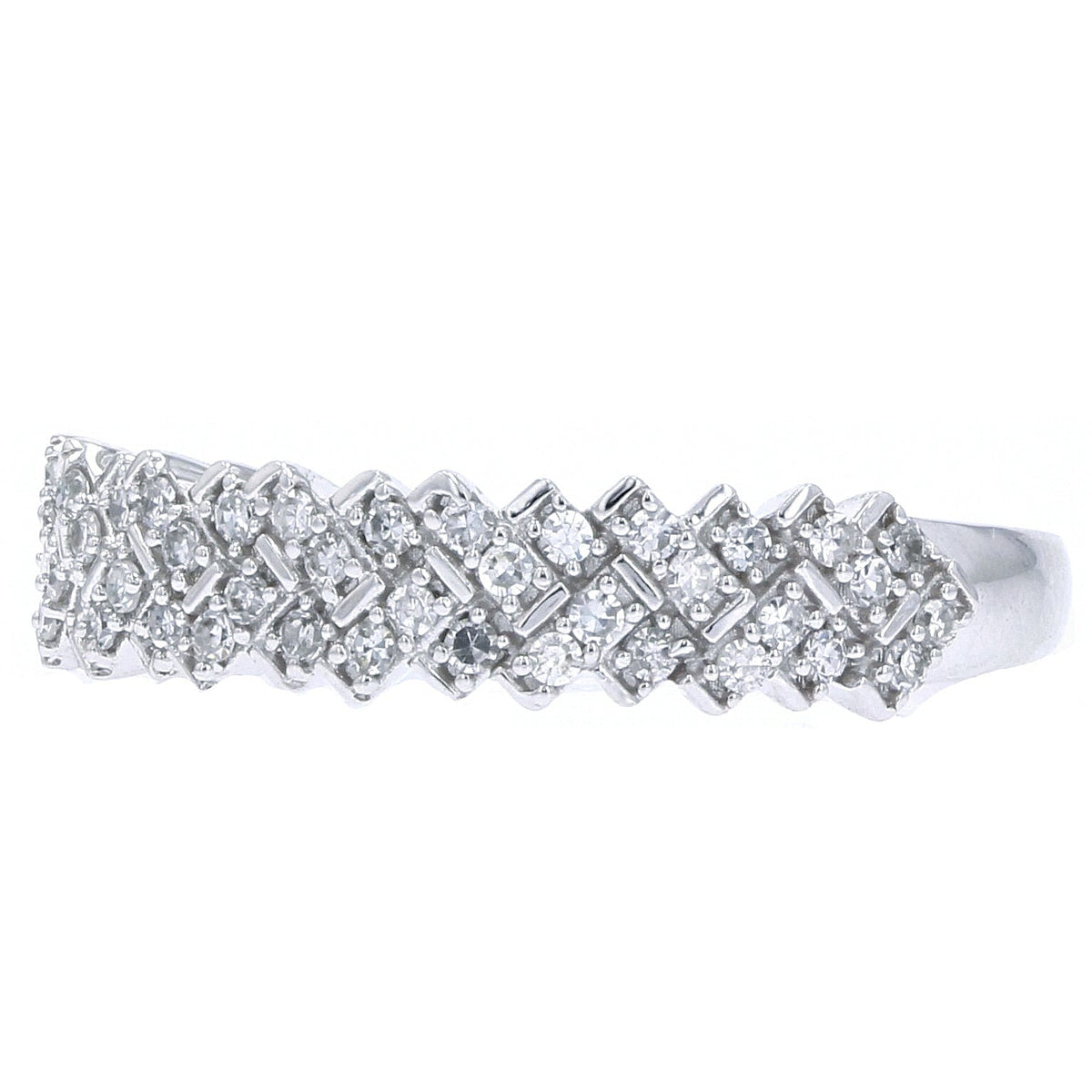 14K WG Diamond Cluster Band