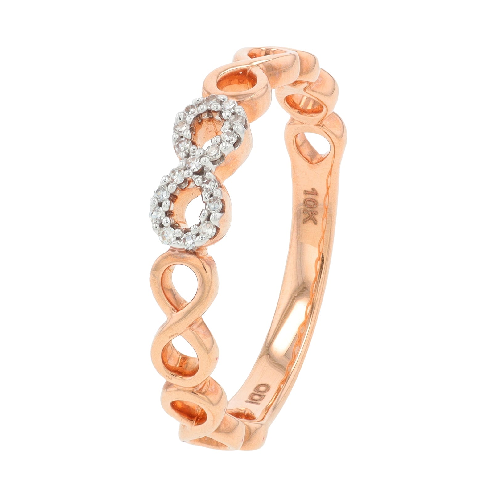 10K RG .06 CT Diamond Infinity Ring