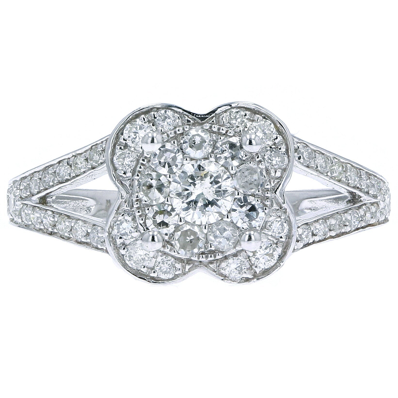 14K WG Split Shank Diamond Ring