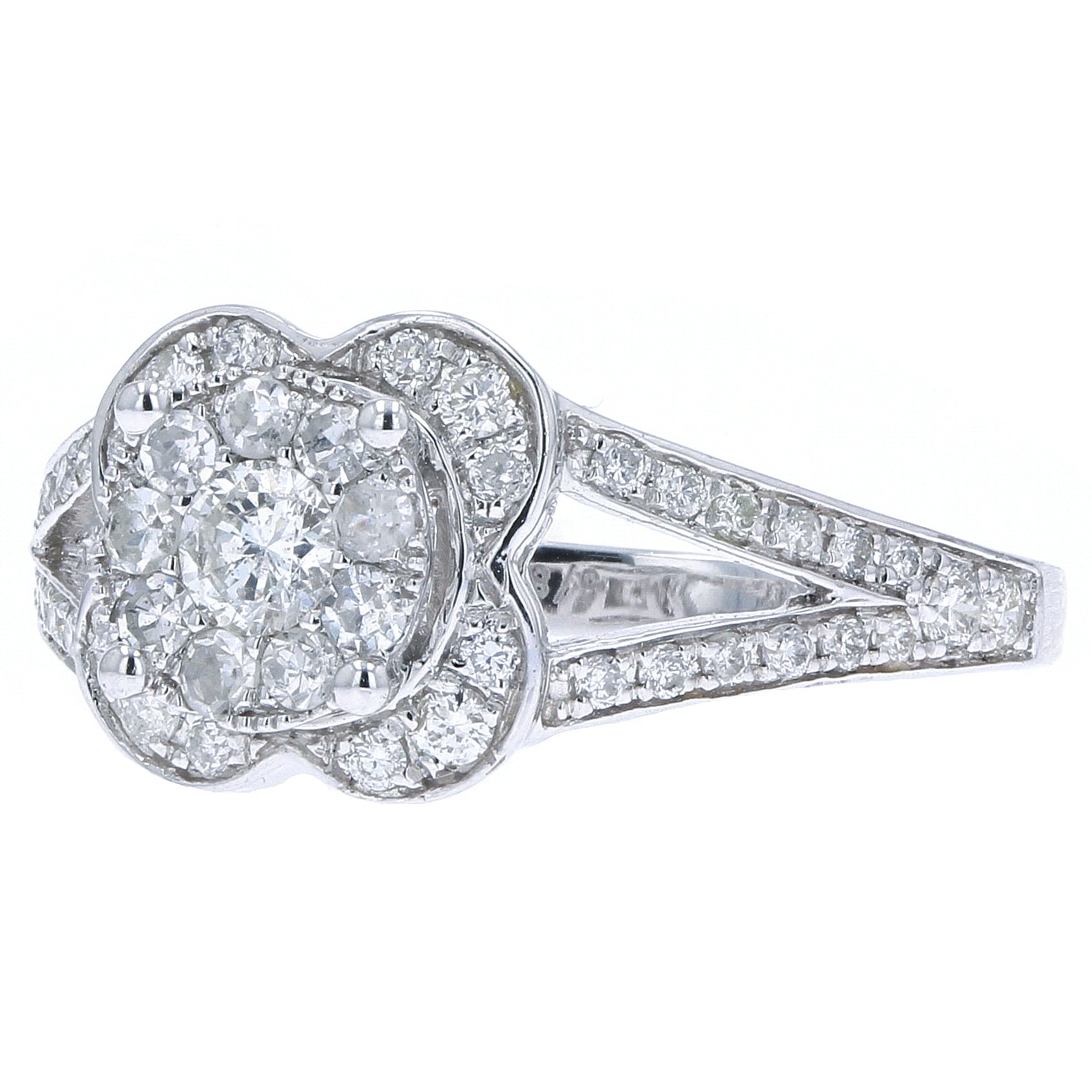 14K WG Split Shank Diamond Ring