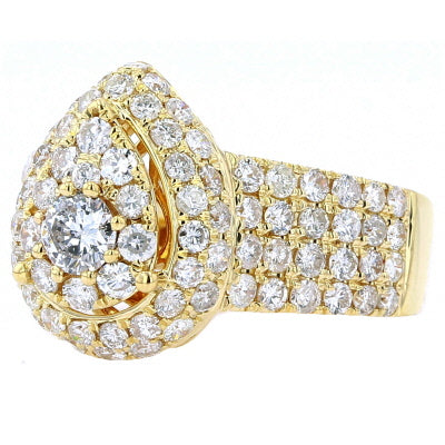 14K YG 2.00 CTW with 1/4 CTR Diamond Engagement Ring