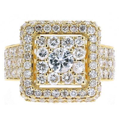 14K Diamond Halo Cocktail Ring