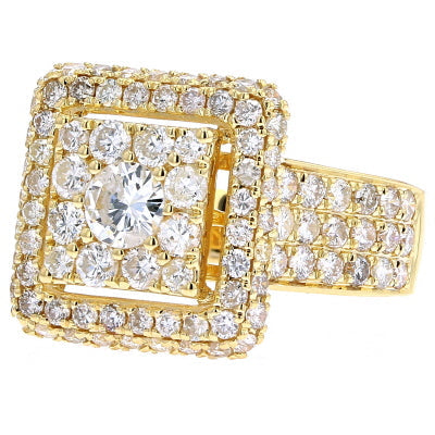 14K Diamond Halo Cocktail Ring