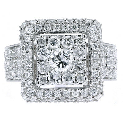 14K Diamond Halo Cocktail Ring