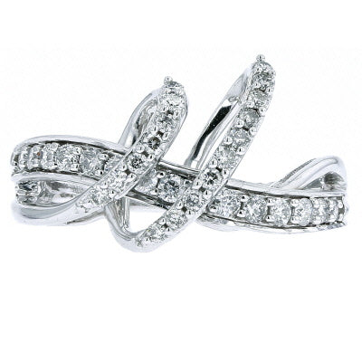 14K WG Diamond Crossover Ring