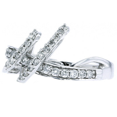 14K WG Diamond Crossover Ring