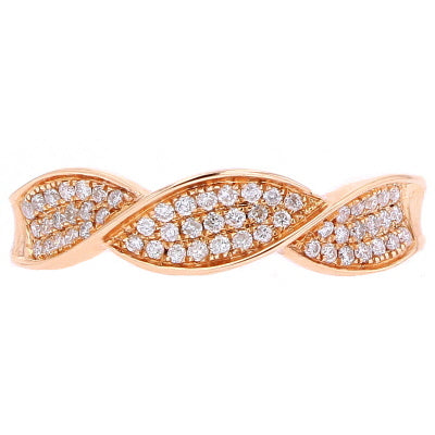 10K RG Twisted Diamond Band