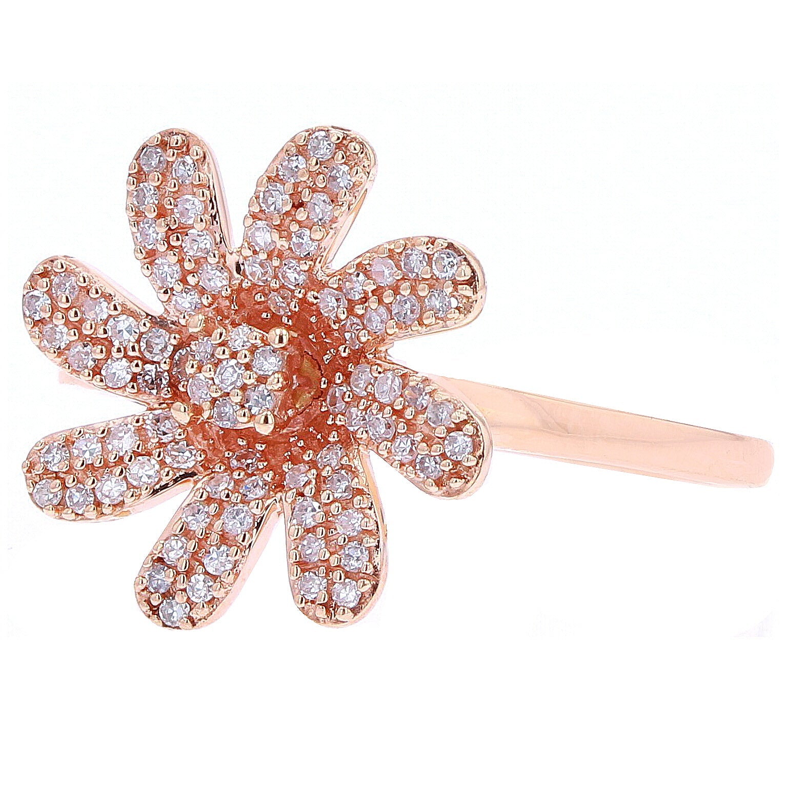 10K RG Diamond Flower Ring