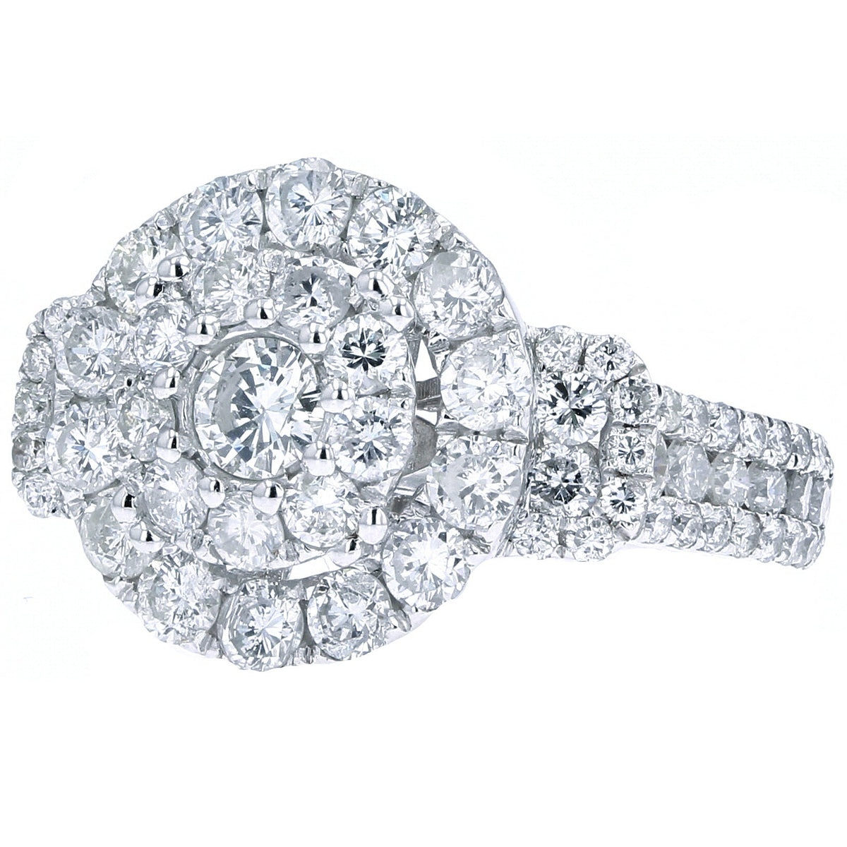 14K 3 CTW Diamond Cluster Ring with 0.50 CTR