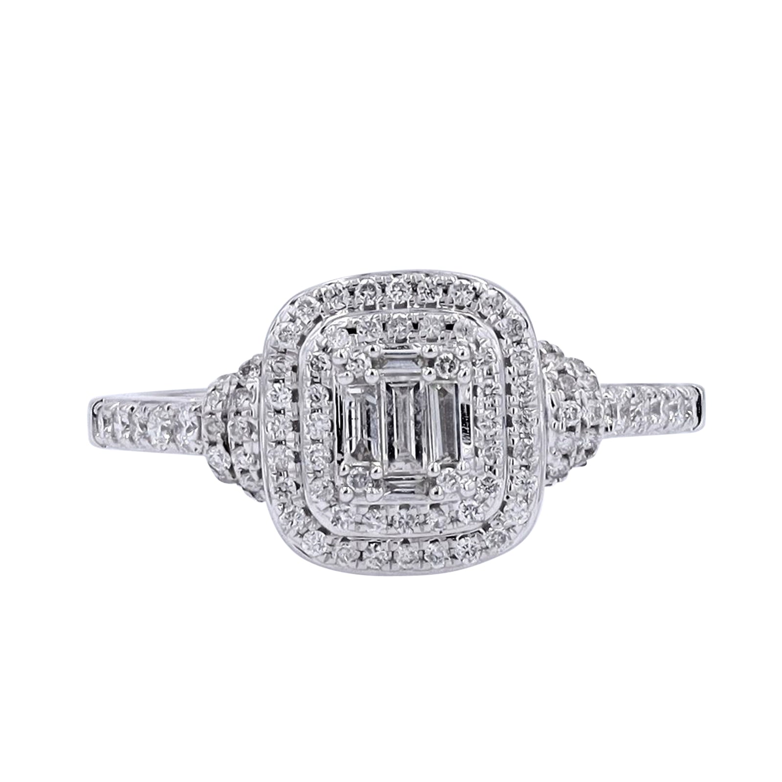 14K WG .50 CTW Diamond Cluster Ring