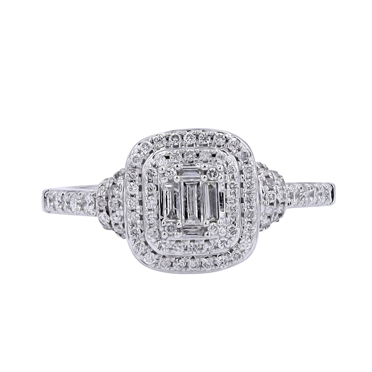 14K WG .50 CTW Diamond Cluster Ring