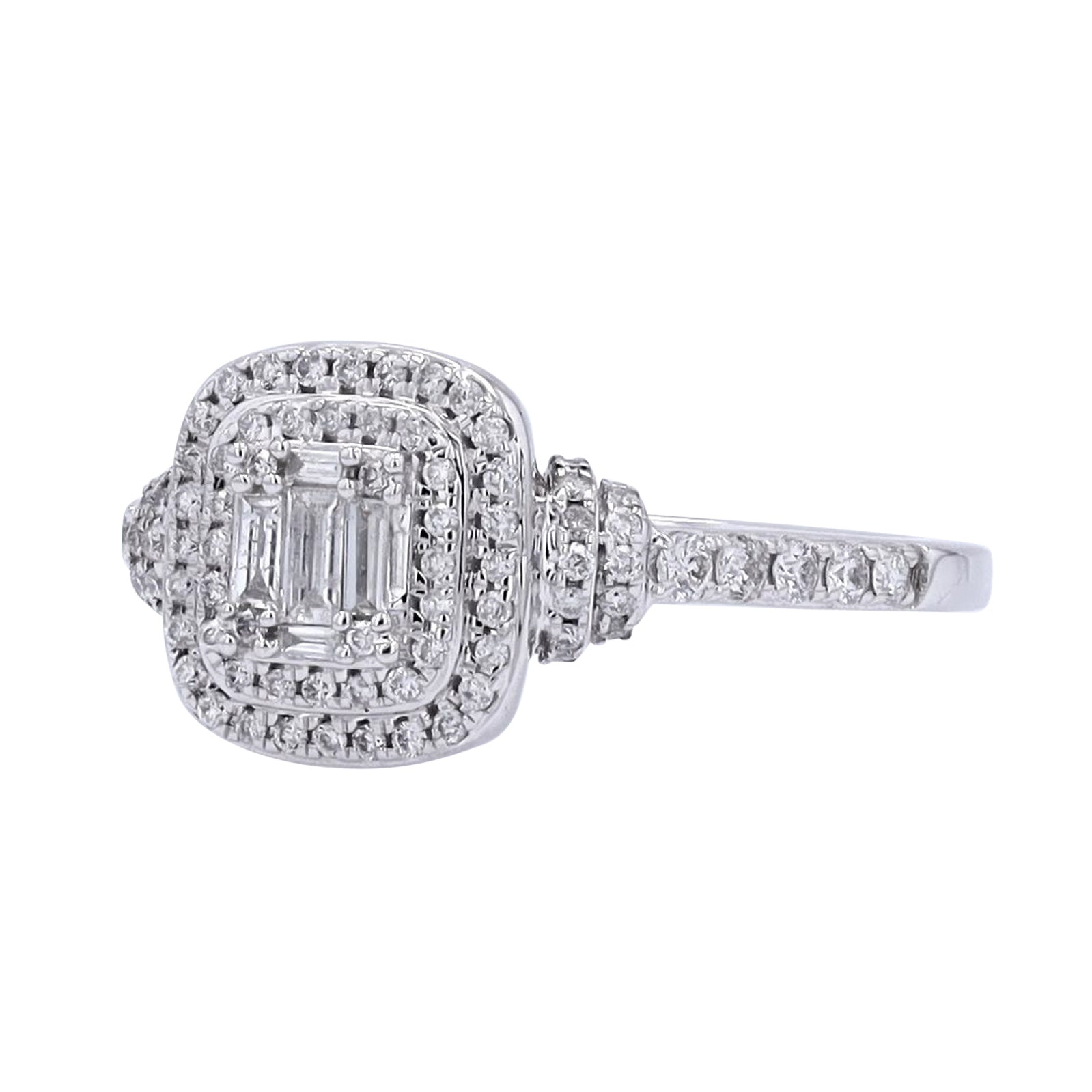 14K WG .50 CTW Diamond Cluster Ring