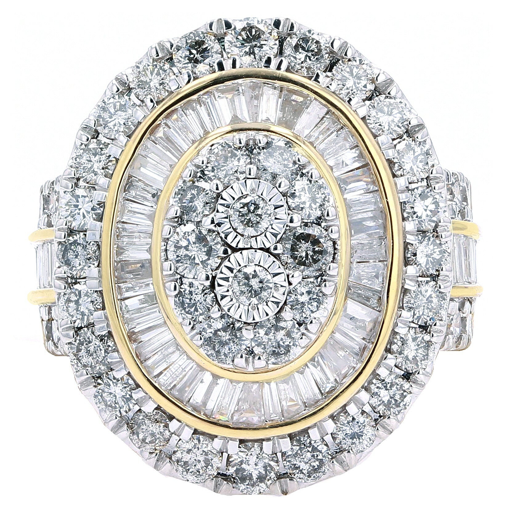 10K YG Oval Diamond Cocktail Ring
