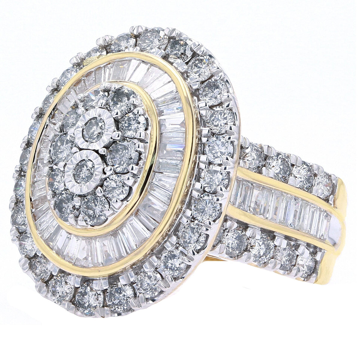 10K YG Oval Diamond Cocktail Ring