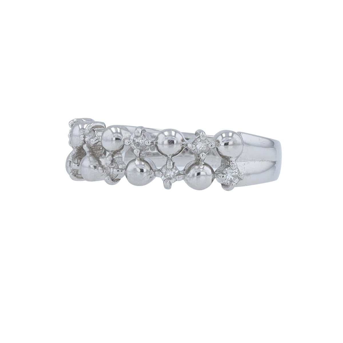 Platinum 0.20 CT Two Row Diamond Band