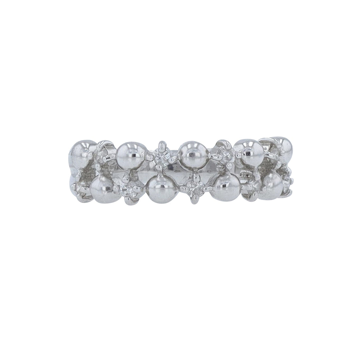 Platinum 0.20 CT Two Row Diamond Band