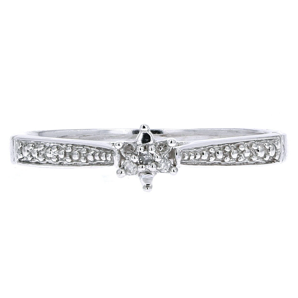 10K WG Diamond Floral Cluster Ring