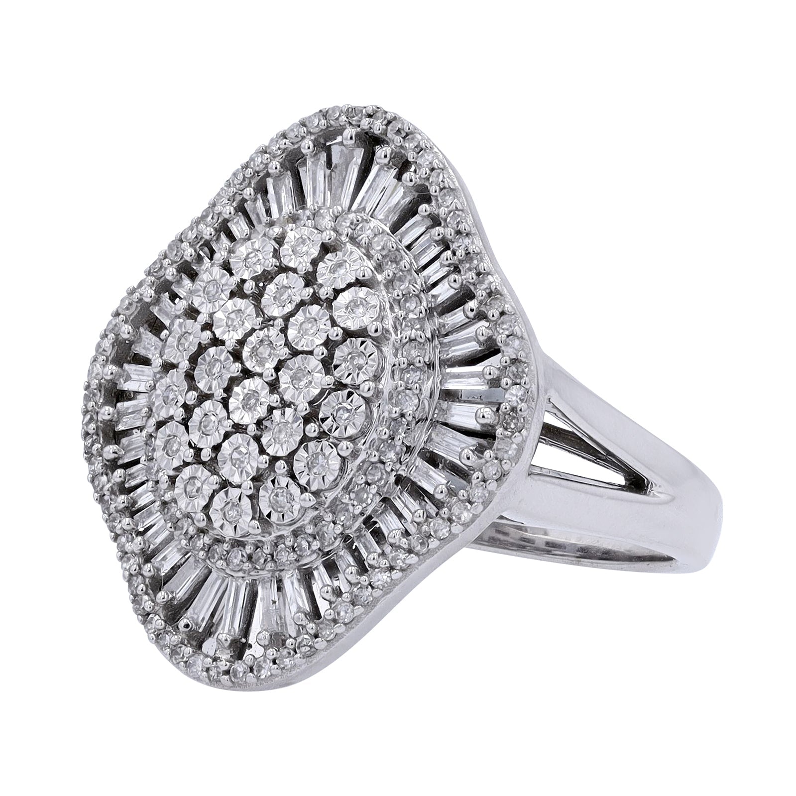 10K WG Cluster Cocktail Ring
