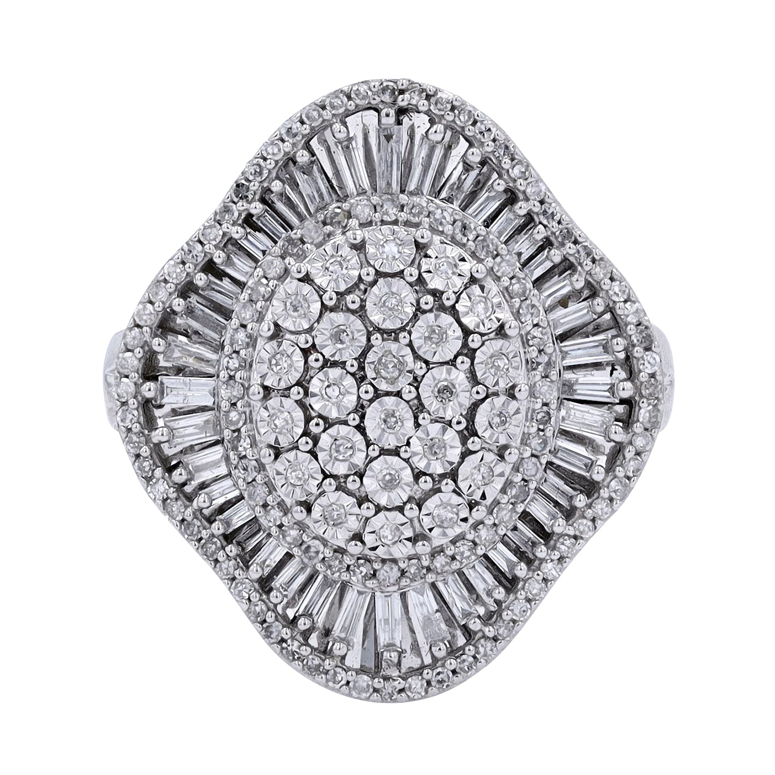 10K WG Cluster Cocktail Ring