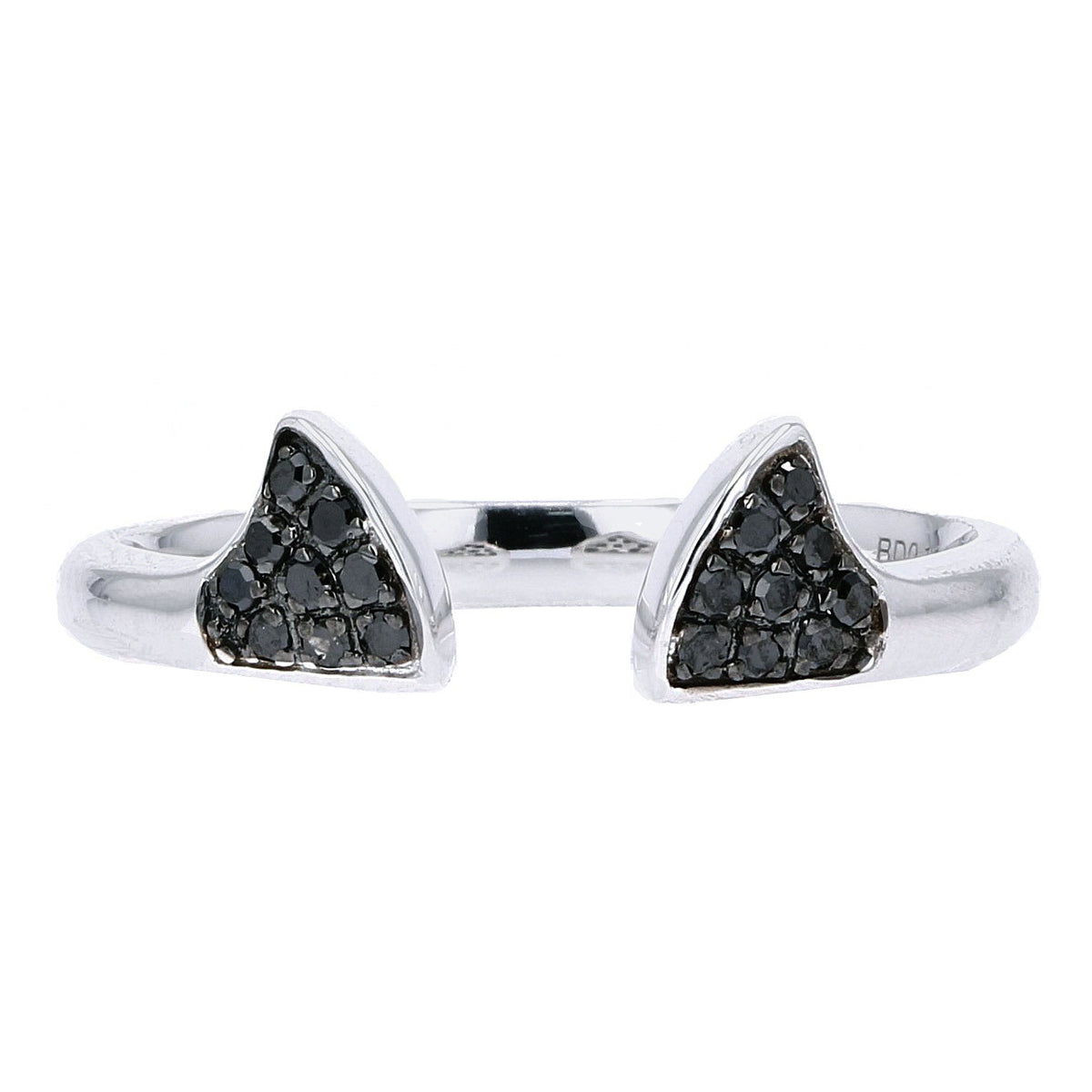 14K WG Black Diamond Cuff Ring