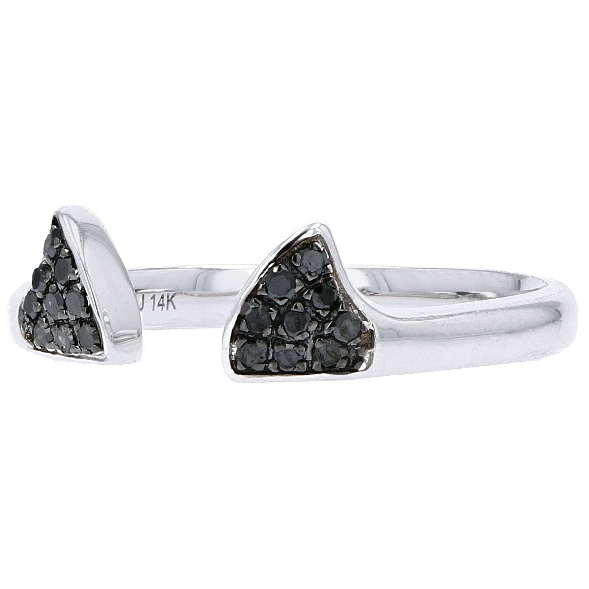 14K WG Black Diamond Cuff Ring