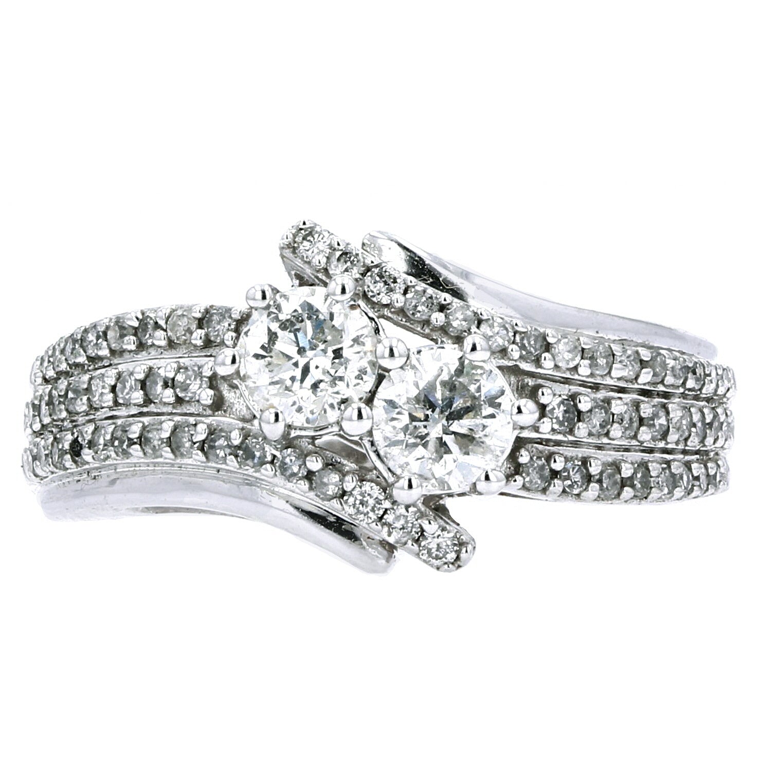 10K WG Two Stone Ring