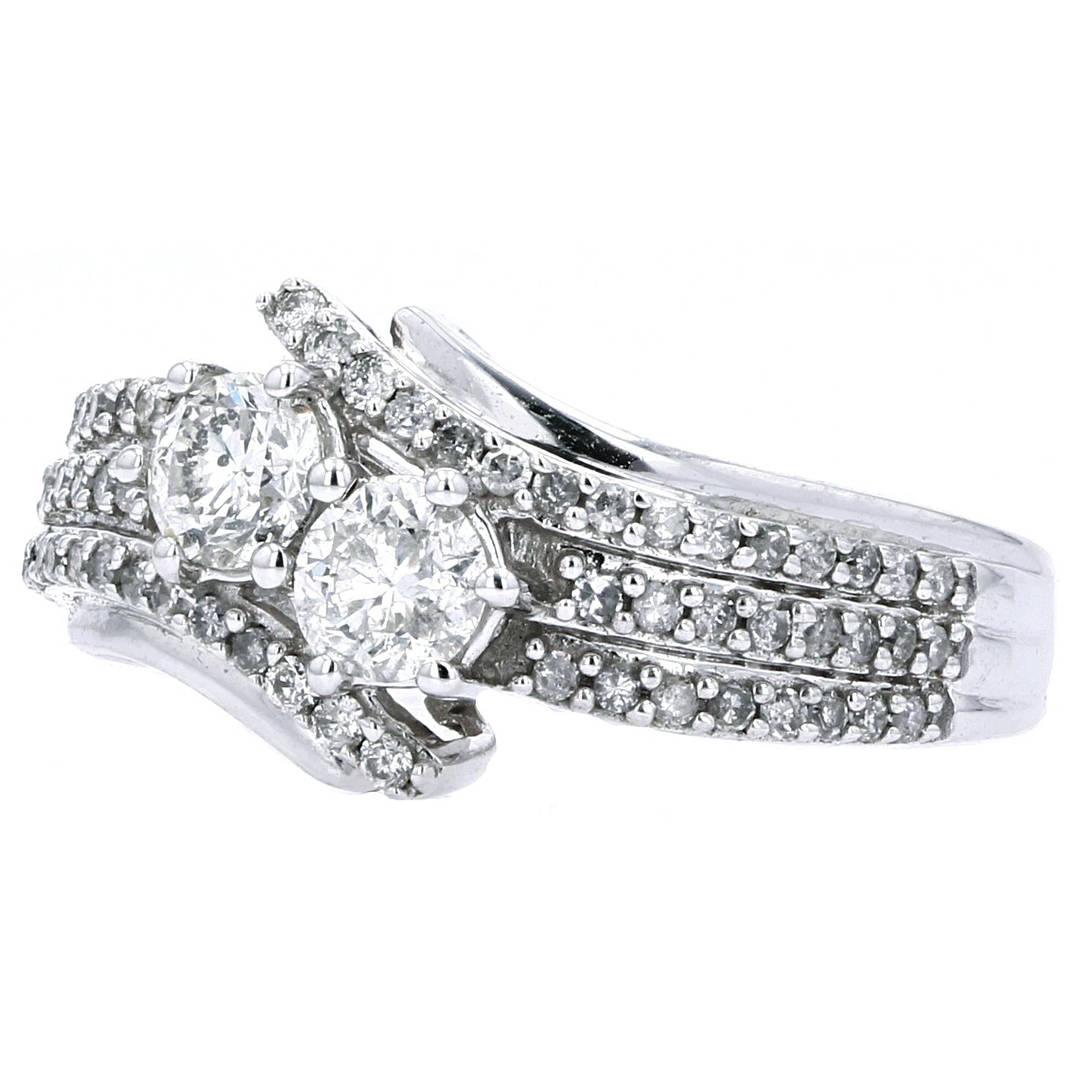 10K WG Two Stone Ring